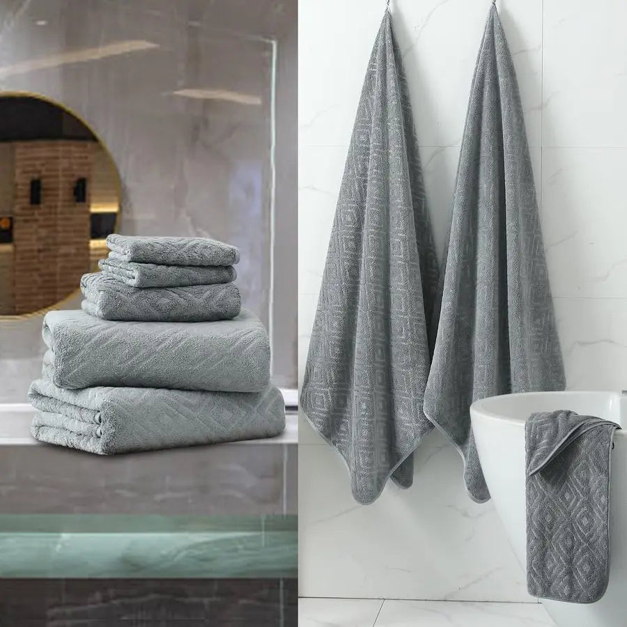 18Piece Bath Towel Set, Include 6 Bath Towel Sheets, 6 Hand Towels and 6 Washcloths Highly Absorbent Quick Dry 100 Microfiber