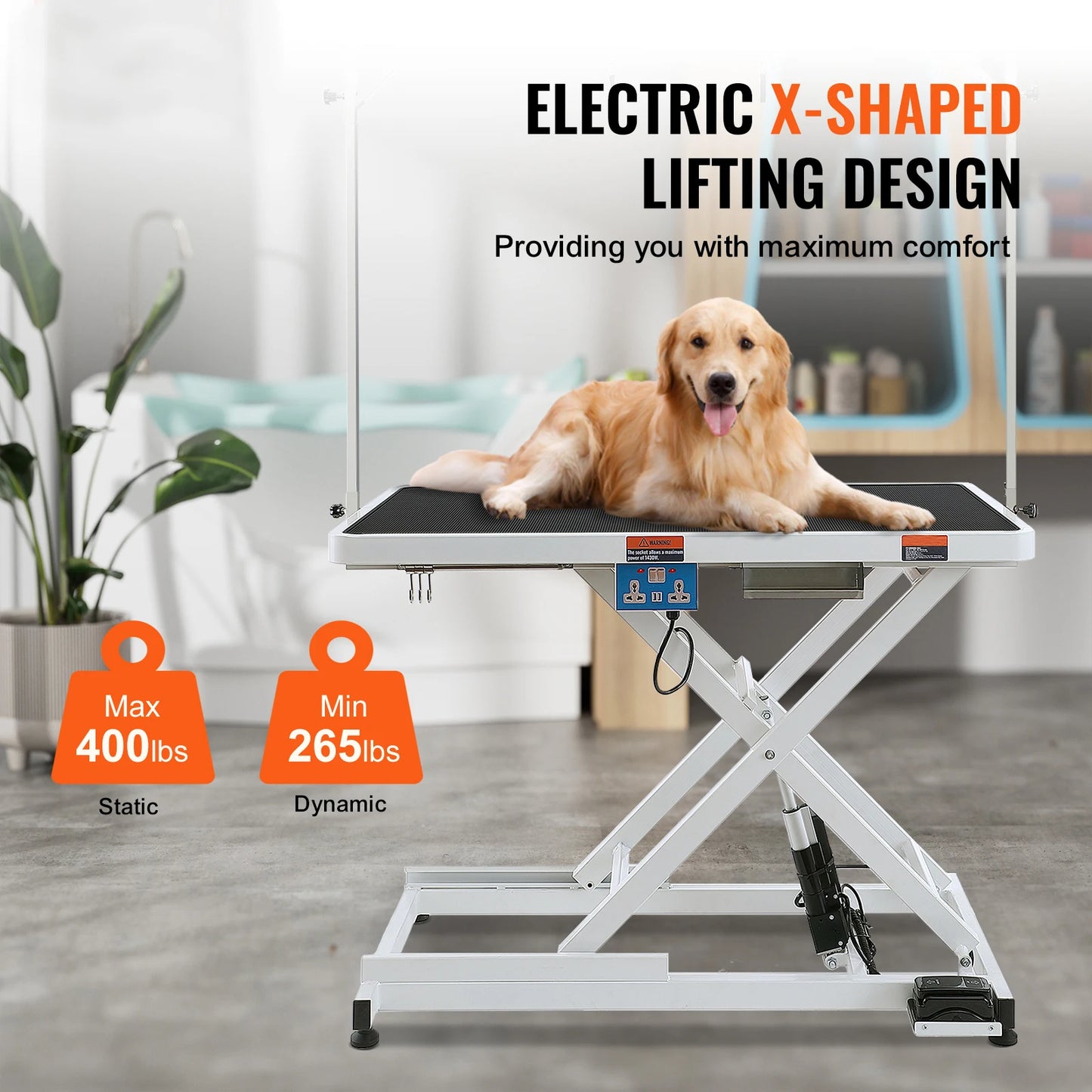Electric Pet Grooming Table Heavy Duty Dog Grooming Arm for Large Dog Height Adjustable Grooming Station Slip Tabletop