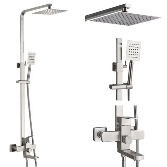 Black Luxury Bathroom Shower Faucet Wall Mounted Swivel Spout Shower Set Square Rainfall Water Tap Mixer System Hot cold Taps