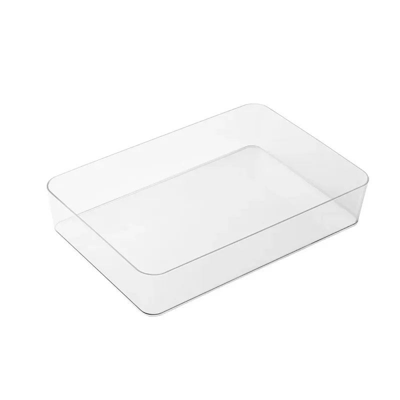 4PCS Desk Drawer Organizers Set Makeup Organizer Plastic Makeup Storage Clear Transparent Storage Box for Office Bathroom