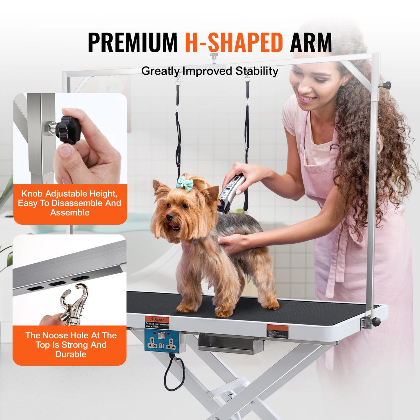 Electric Pet Grooming Table Heavy Duty Dog Grooming Arm for Large Dog Height Adjustable Grooming Station Slip Tabletop
