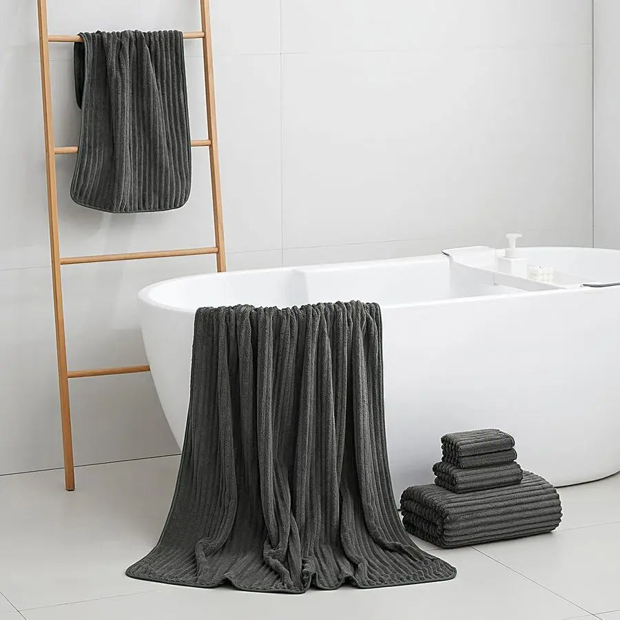 Large Bath Towel Set of 6 40x80,Oversized Bath Sheet Super Soft Highly Absorbent Microfibers Quick Dry Luxury Shower Towel for B