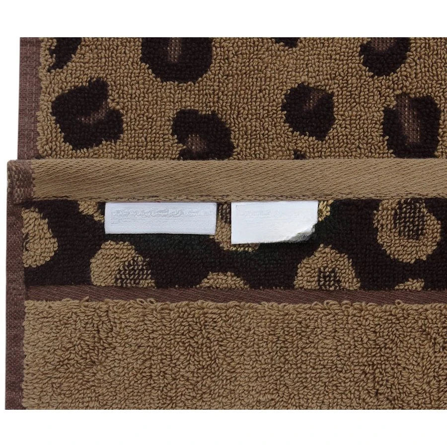 6 Piece Towel Set Animal Print Leopard Cheetah Africa Safari 100 Cotton Jacquard 2 Bath Towel, 2 Hand Towel, 2 Washcloth Soft Ab