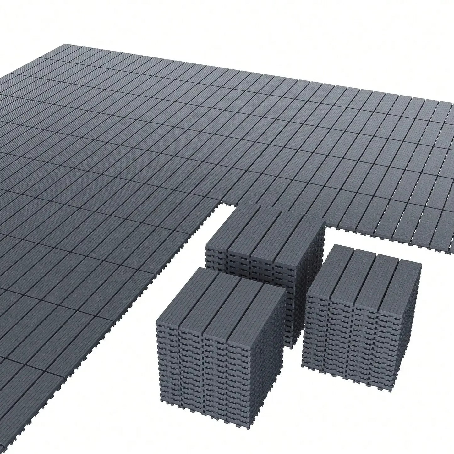 Plastic Interlocking Deck Tiles,44 Pcs 12"X12"Waterproof Outdoor Floor All Weather Use,Patio Floor Decking Tiles For Balcony Dec