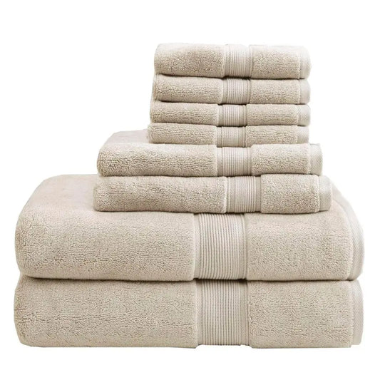 800GSM Bathroom Towel Set of 8 100 Cotton Bath Towel Set for Bathroom Luxurious Highly Absorbent 2 Bath Towels 2 Hand Towels 4 W
