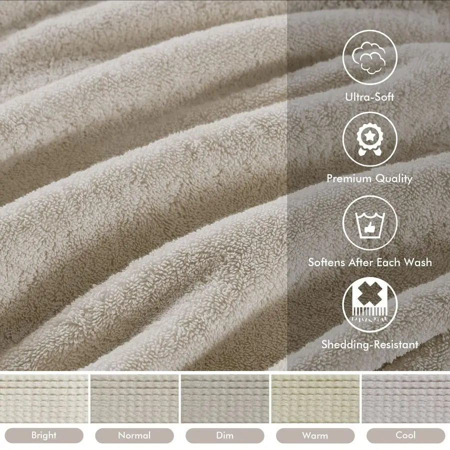 800GSM Bathroom Towel Set of 8 100 Cotton Bath Towel Set for Bathroom Luxurious Highly Absorbent 2 Bath Towels 2 Hand Towels 4 W